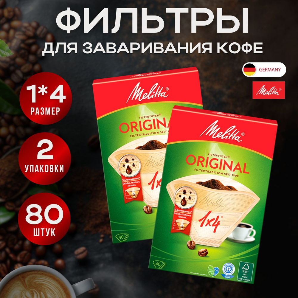 Фильтры для кофеварки MELITTA ORIGINAL 1х4/40 (2 упак.) #1