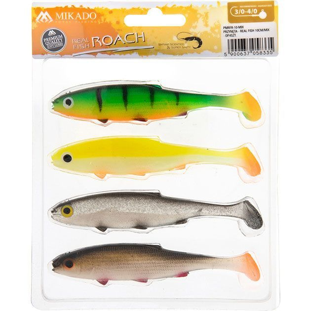 Виброхвост Mikado REAL FISH 10 см., 7.8 г., MIX (4 шт.) #1