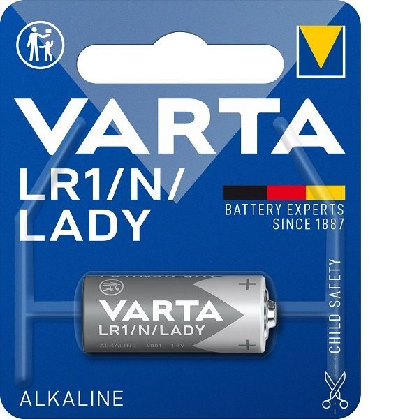 Батарейка LR1 1.5В Lady N щелочная Varta (4001) в блистере 1шт. #1