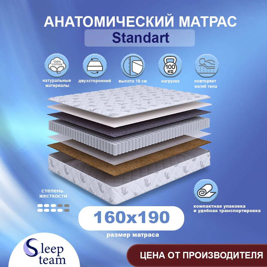 Sleepteam Матрас Standart, Независимые пружины, 160х190 см #1