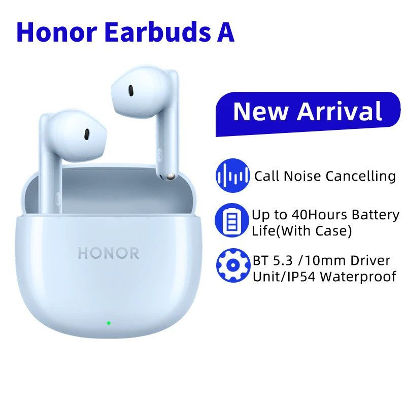 Honor Наушники беспроводные с микрофоном, Bluetooth, синий #1