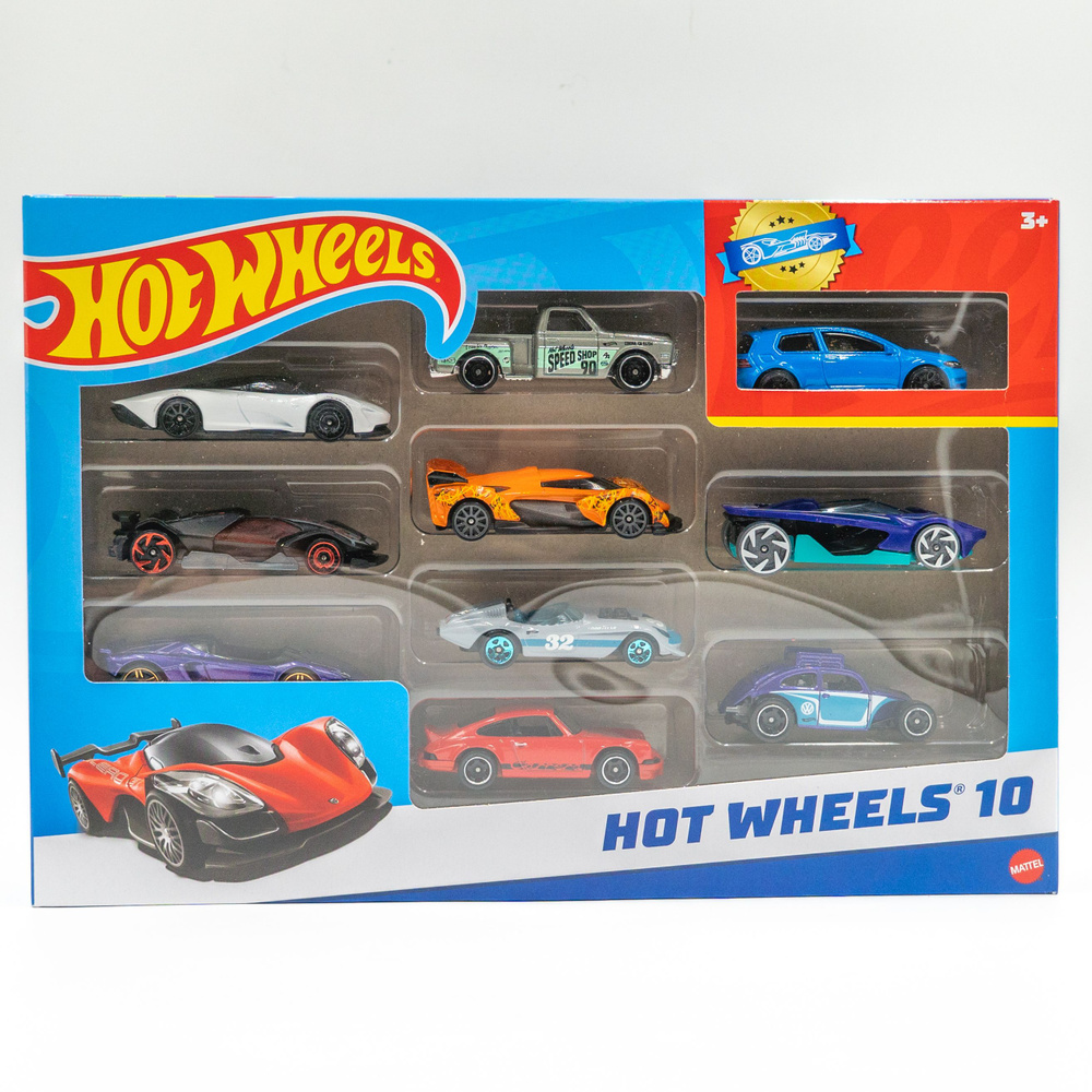 Подарочный набор ПОД ЕЛКУ Hot Wheels машинки 10 штук в ассортименте НОВИНКА 2025  #1