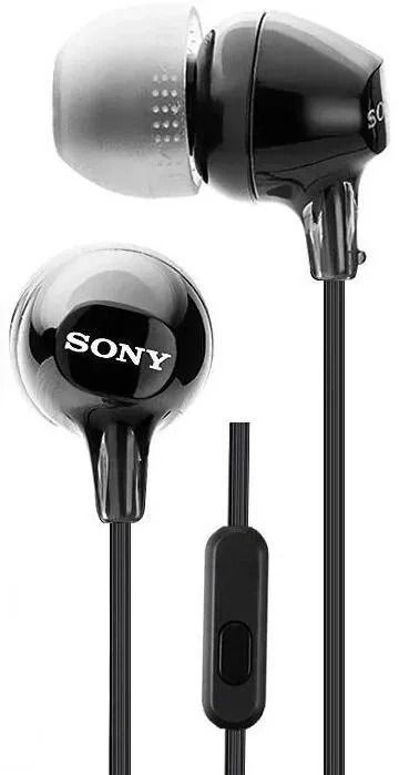 Наушники проводные Sony MDR-EX15AP, mini jack 3.5 mm, черный #1