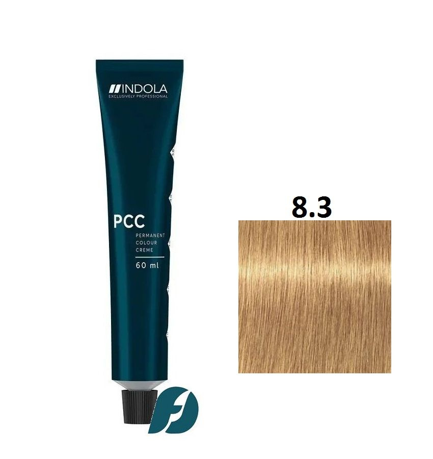 Indola Professional Permanent Caring Color 8.3 Стойкая крем-краска для волос светлый блондин золотистый, #1