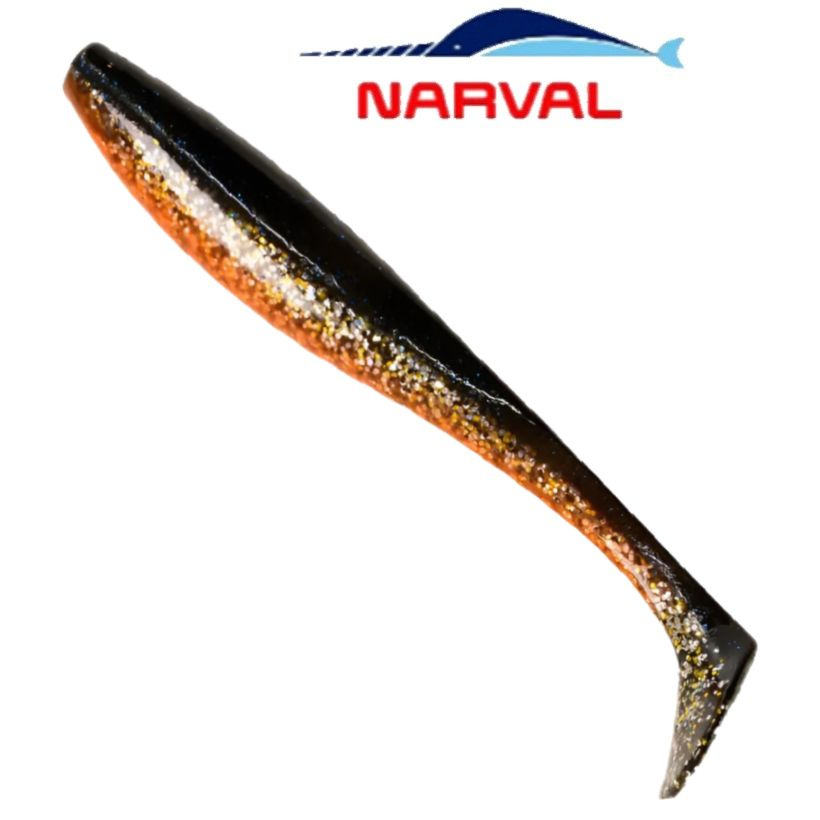 Приманка силиконовая Narval Choppy Tail 16cm цв. #034 Black Prince / Виброхвост для джига на судака, #1