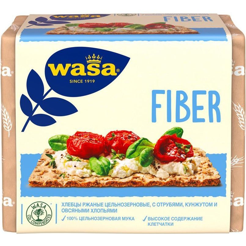 Хлебцы ржаные Wasa Fiber с отрубями-кунжутом-овсяными хлопьями 230 г  #1