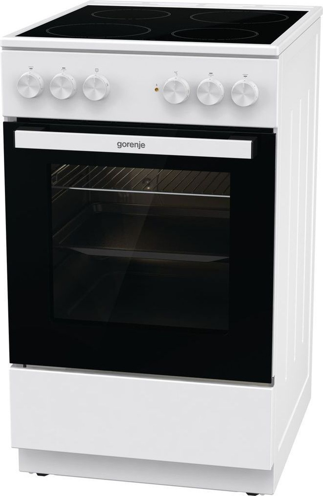 Электрическая плита Gorenje GEC5A12WG-B, 50 см, очистка паром,сводчатая форма, белая  #1