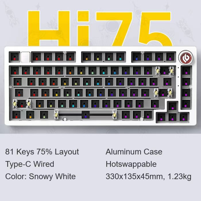 LEOBOG Игровая клавиатура проводная Hi75 DIY Kit, белый #1