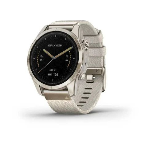 умные часы Garmin Epix pro Sapphire Soft Gold with Cream Heathered Nylon Band 42mm #1