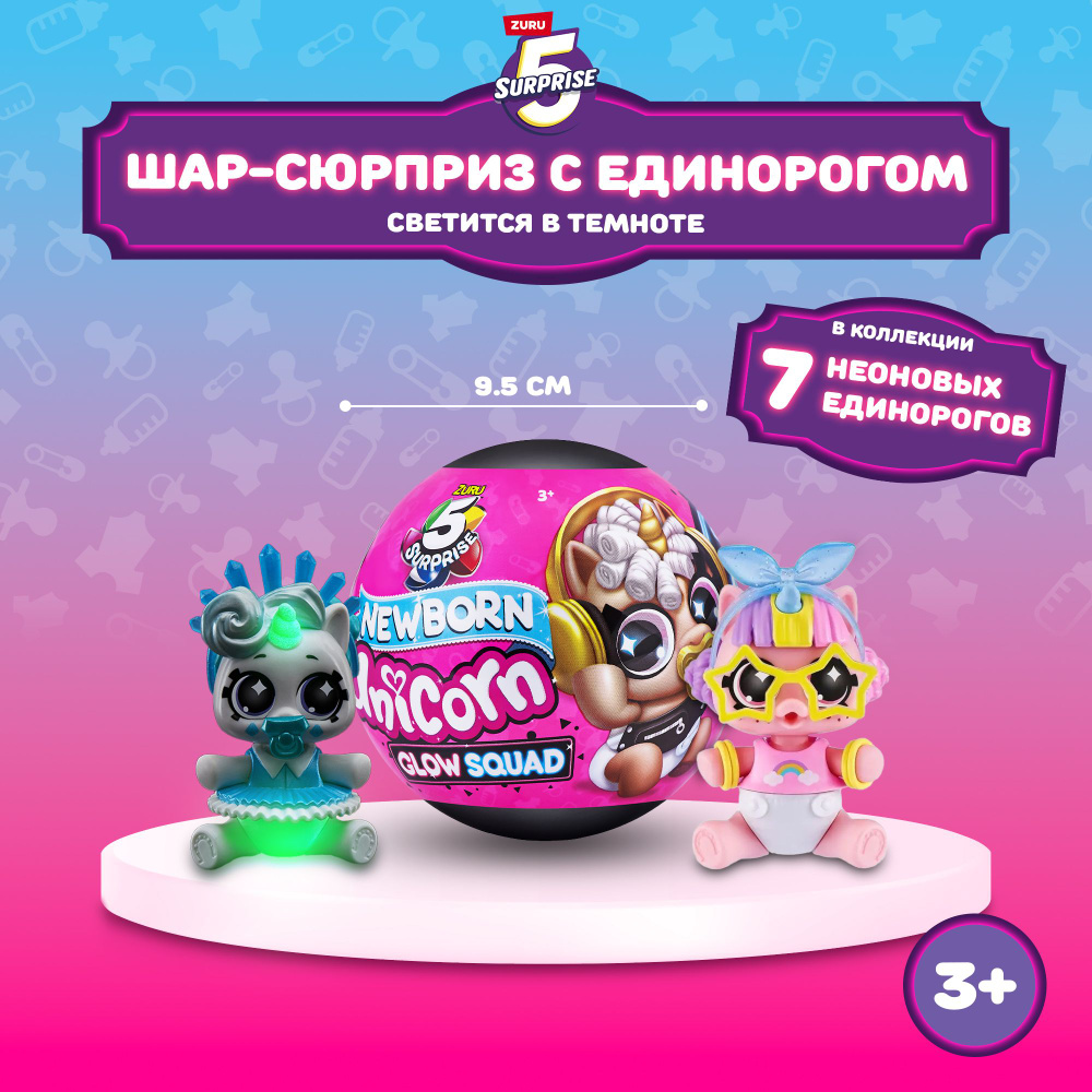 Игровой набор шар-сюрприз Единорог ZURU 5 SURPRISE Unicorn Серия 6, с аксессуарами, игрушка для девочки, #1