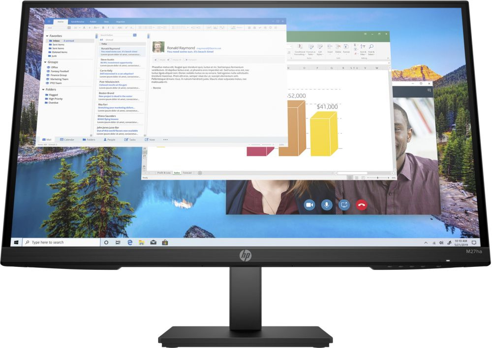 HP 27" Монитор 35M57AA, черный #1