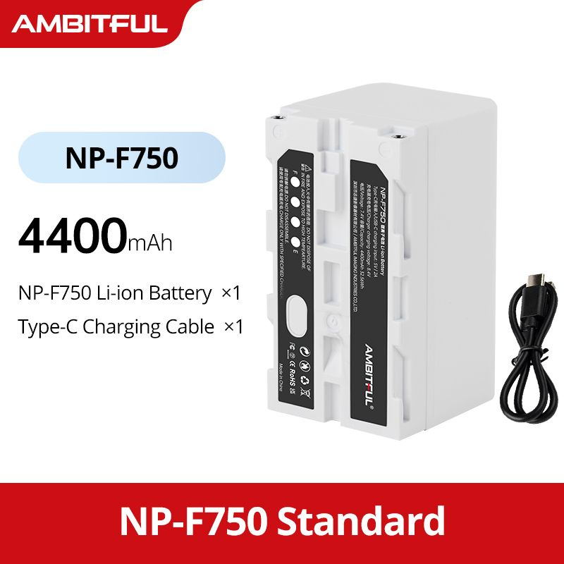 Ambitful NP-F750 Аккумулятор 4400 мАч Аккумуляторный Литий-Ионный Видеофонарь для светодиодного фонаря #1