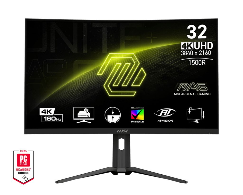 MSI 31.5" Монитор Монитор MSI MAG 321CUP, 3840x2160, 160 Гц, VA, LED, 3000:1, 350 Кд/м², черный, черный #1