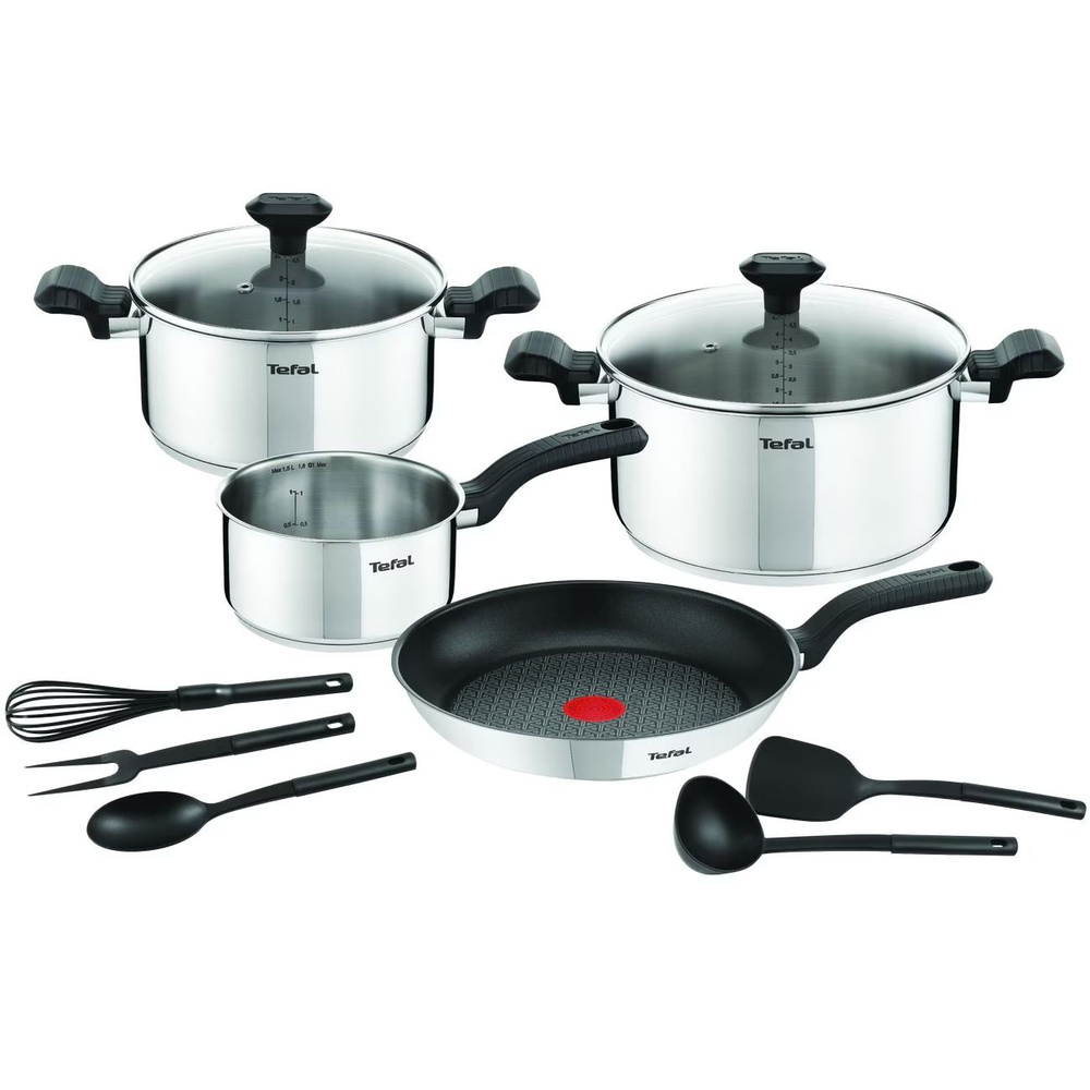 Набор посуды из нержавеющей стали Tefal Comfort Max Set 11шт. (C973SB34)  #1