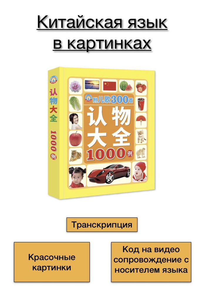 Книга словарь 1000 слов с картинками/изучаем китайский язык  #1