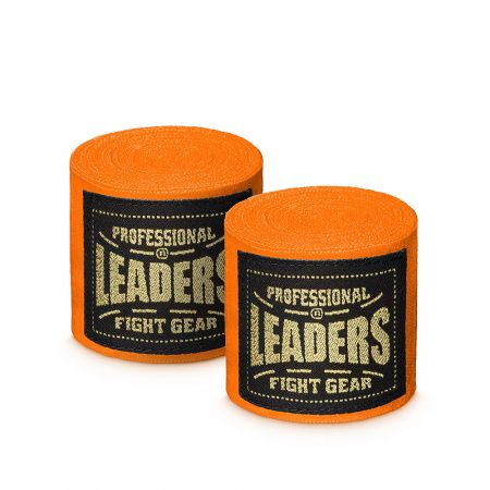 Бинты боксерские Leaders Semi Elastic 3.5 м оранжевые #1