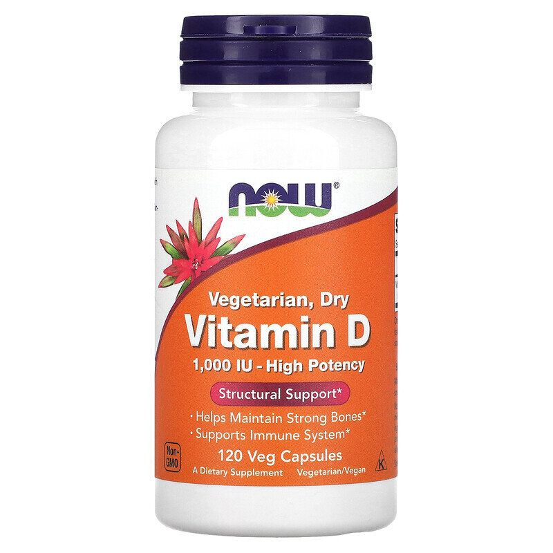 Нау Фудс Витамин-Д3 / NOW FOODS Vitamin-D3, капсулы массой 260 мг, 120 растительных капсул  #1