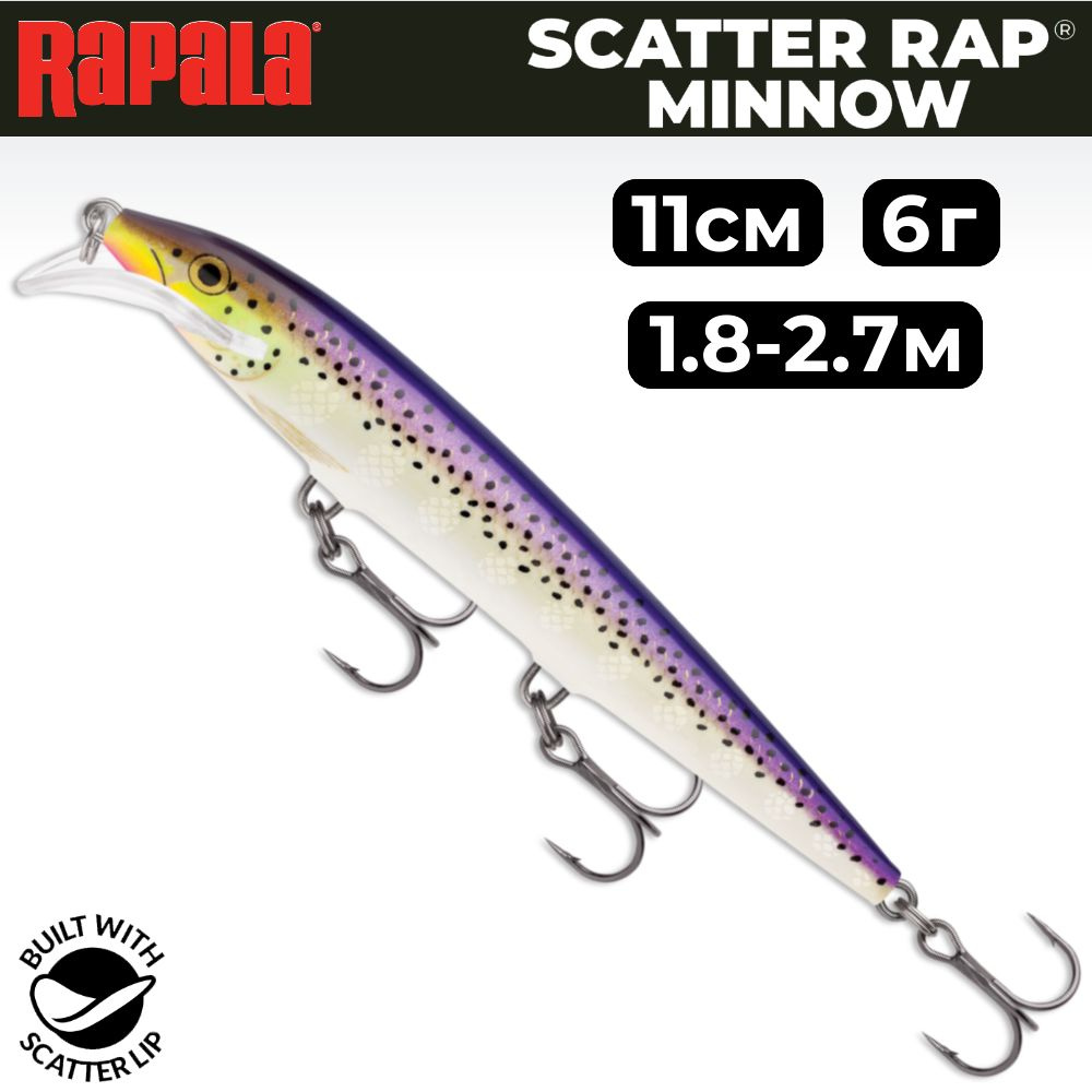 Воблер RAPALA Scatter Rap Minnow SCRM11 / 11 см, 6 г, цвет PD #1