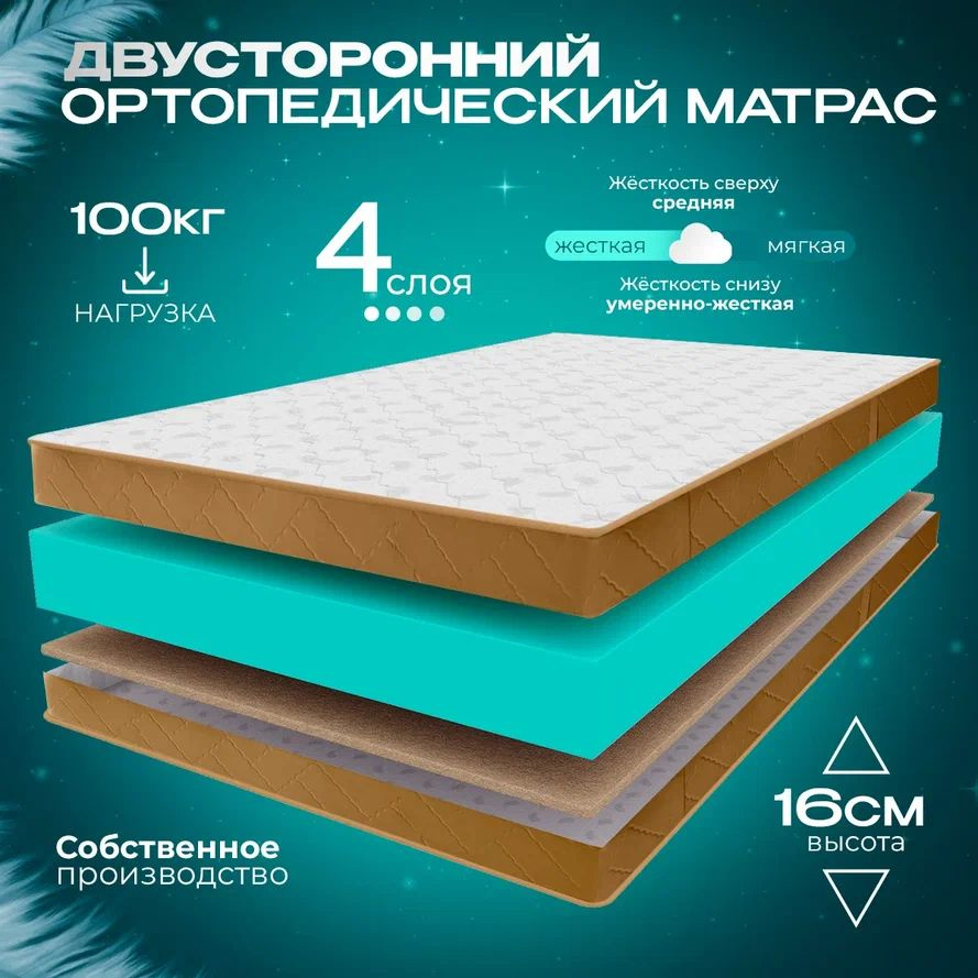 VITAFLEX Матрас Ортопедический беспружинный матрас 160x200 VITAFLEX Anatomic 15V Sk, латексированая кокосовая #1