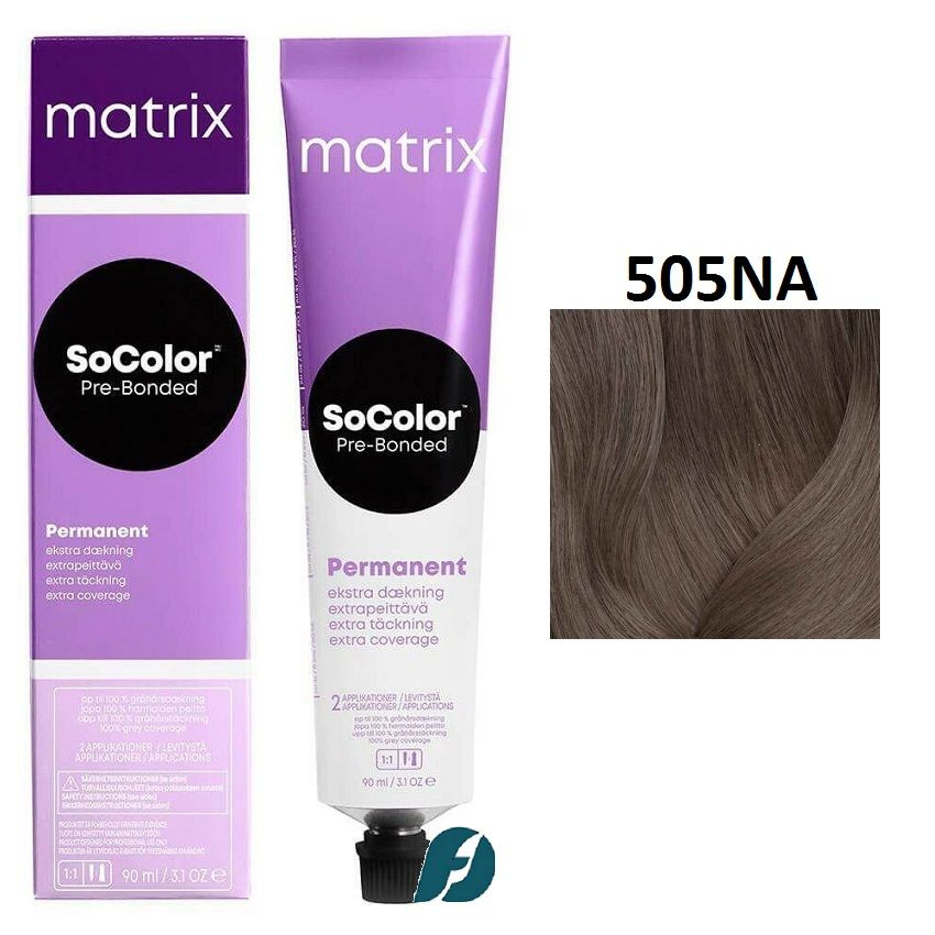 Matrix SoColor Extra Coverage 505NA Крем-краска для зрелых волос Светлый шатен натуральный пепельный, #1