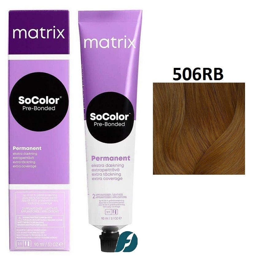 Matrix SoColor Extra Coverage 506RB Крем-краска стойкая для волос Темный блондин красно-коричневый,90мл #1