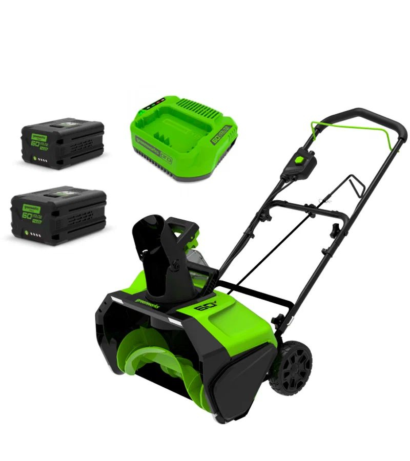 Снегоуборщик аккумуляторный Greenworks GD60PSTK8II 60V, бесщеточный, ширина захвата 51 см, высота захвата #1