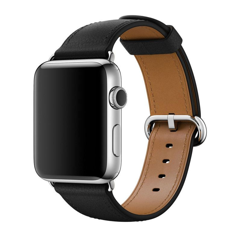 Ремешок кожаный Black (Чёрный) Leather Classic Buckle Apple Watch 38mm (40mm; 41mm) MMH82ZM/A  #1