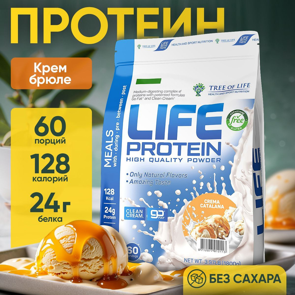 Протеин сывороточный + Изолят Life Protein 4LB. Мультикомпонентный белковый коктейль "Крем Брюле" здоровое #1