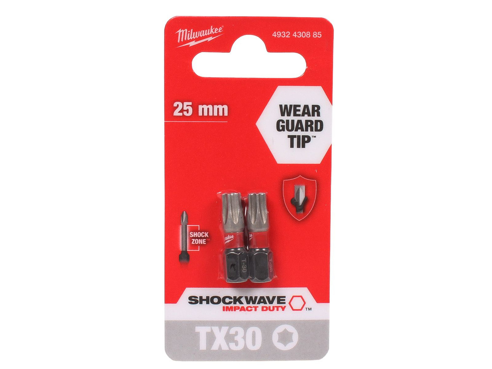 Бита Milwaukee SHOCKWAVE 1/4 torx TX30 25 мм (2 штуки) #1