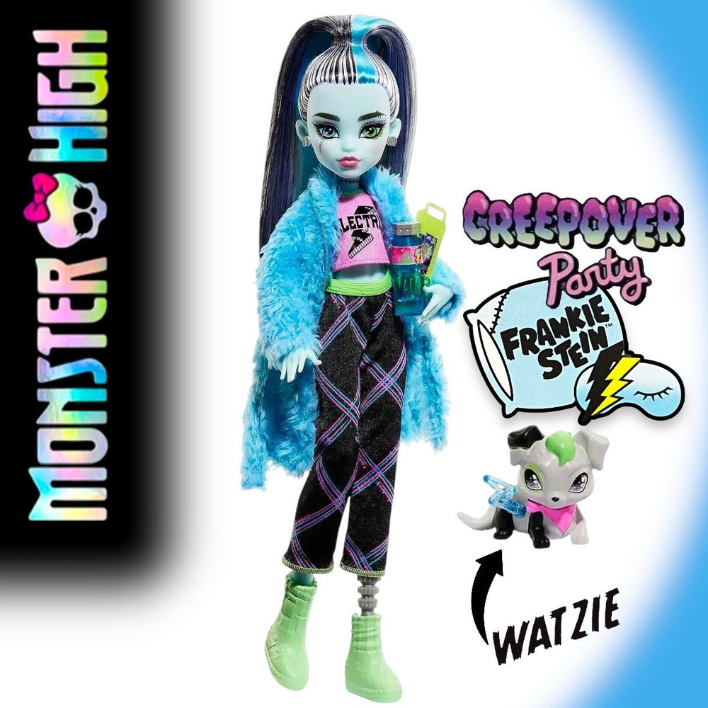 Кукла Monster High Frankie Stein Монстр Хай Пижамная вечеринка Френки Штейн HKY68  #1