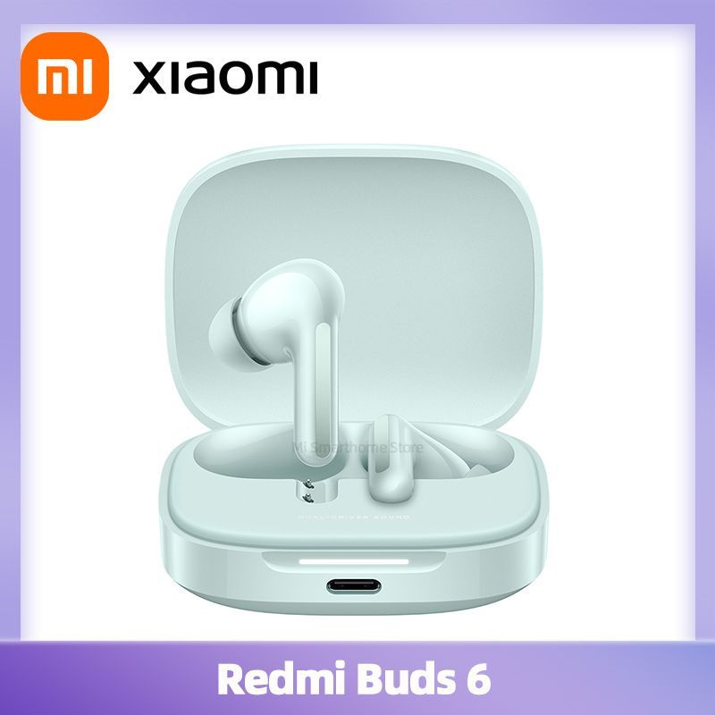 Xiaomi Наушники беспроводные с микрофоном Redmi Buds 6, Bluetooth, светло-зеленый  #1