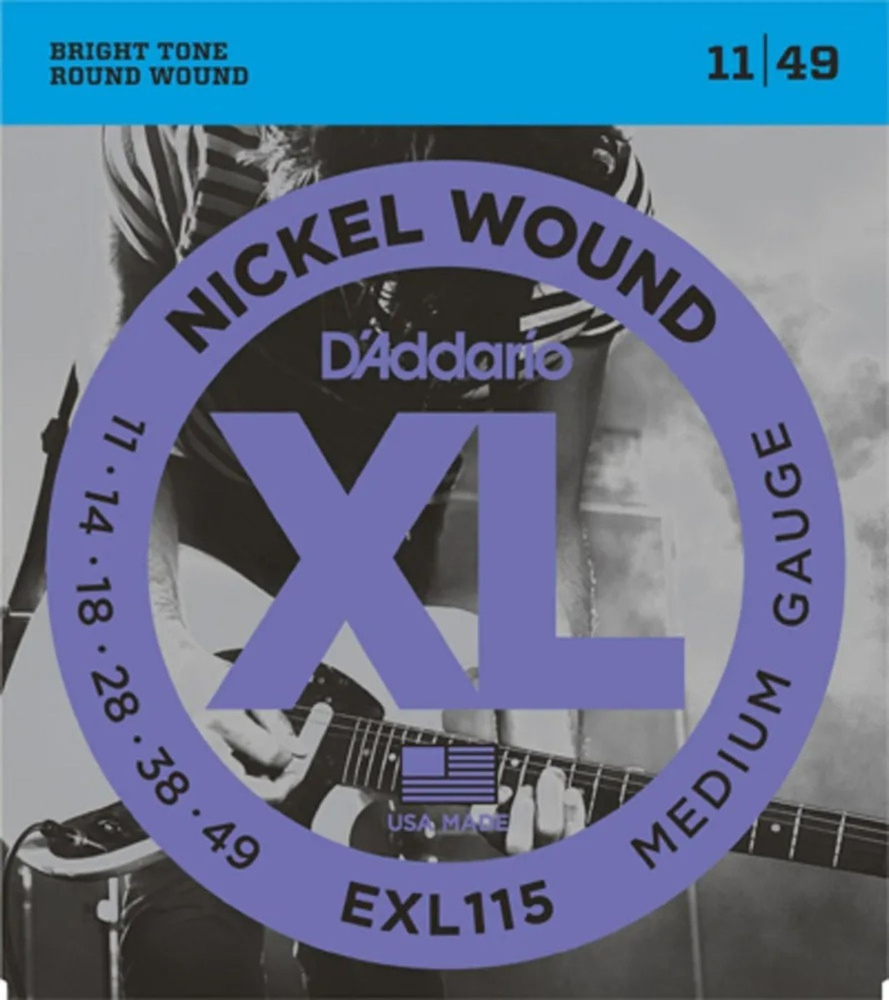 Струны для электрогитары D'Addario EXL115 (011-049)/ для электрической гитары  #1