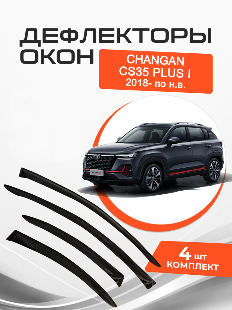 Дефлекторы окон Changan CS35 PLUS I 1 2018- по н.в. Ветровики Чанган КС35 ПЛЮС  #1