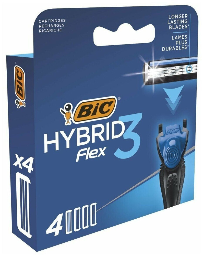 Сменные кассеты для бритья BIC Flex 3 Hybrid, 4 шт #1