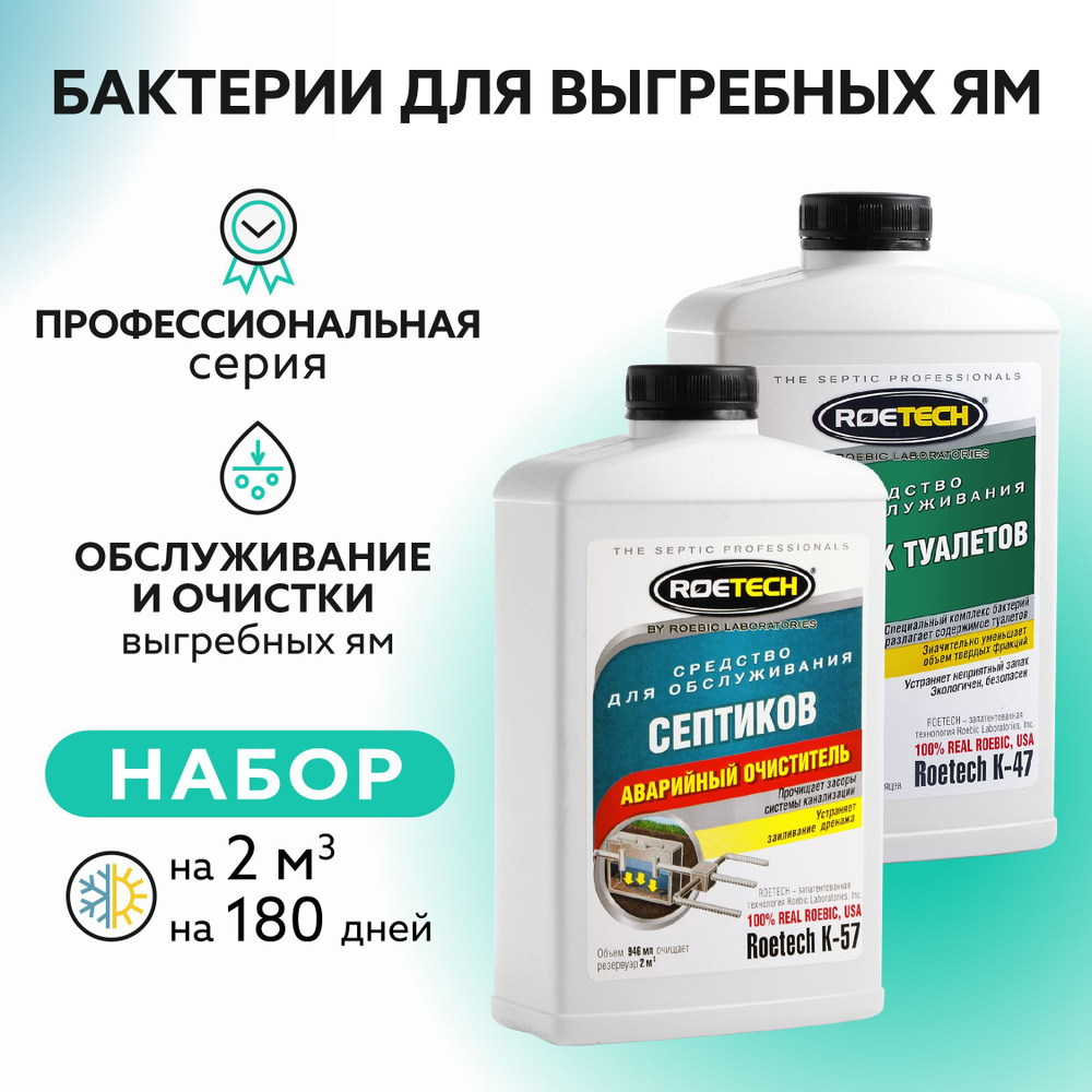 Средство для септиков и выгребных ям Roetech K-47, Roetech К-57 #1