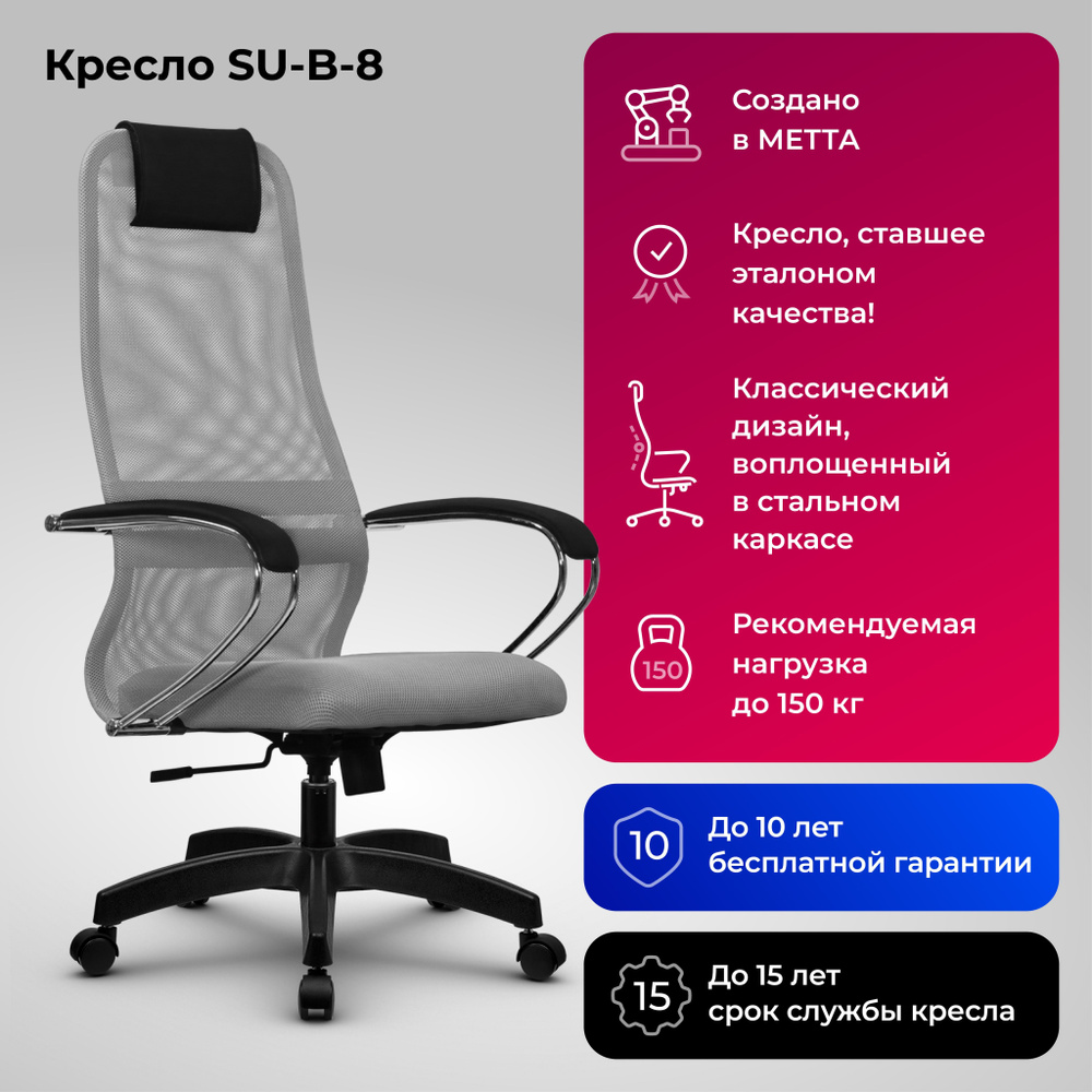 Компьютерное кресло SU-B-8/подл.131/осн.001 светло-серый/светло-серый  #1