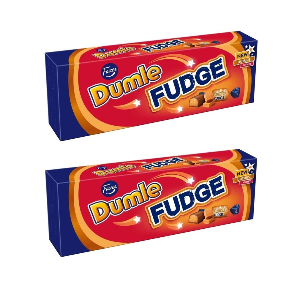 Конфеты Fazer Dumle Fudge карамель в шоколаде, 2шт по 320г (Новогоднее)  #1