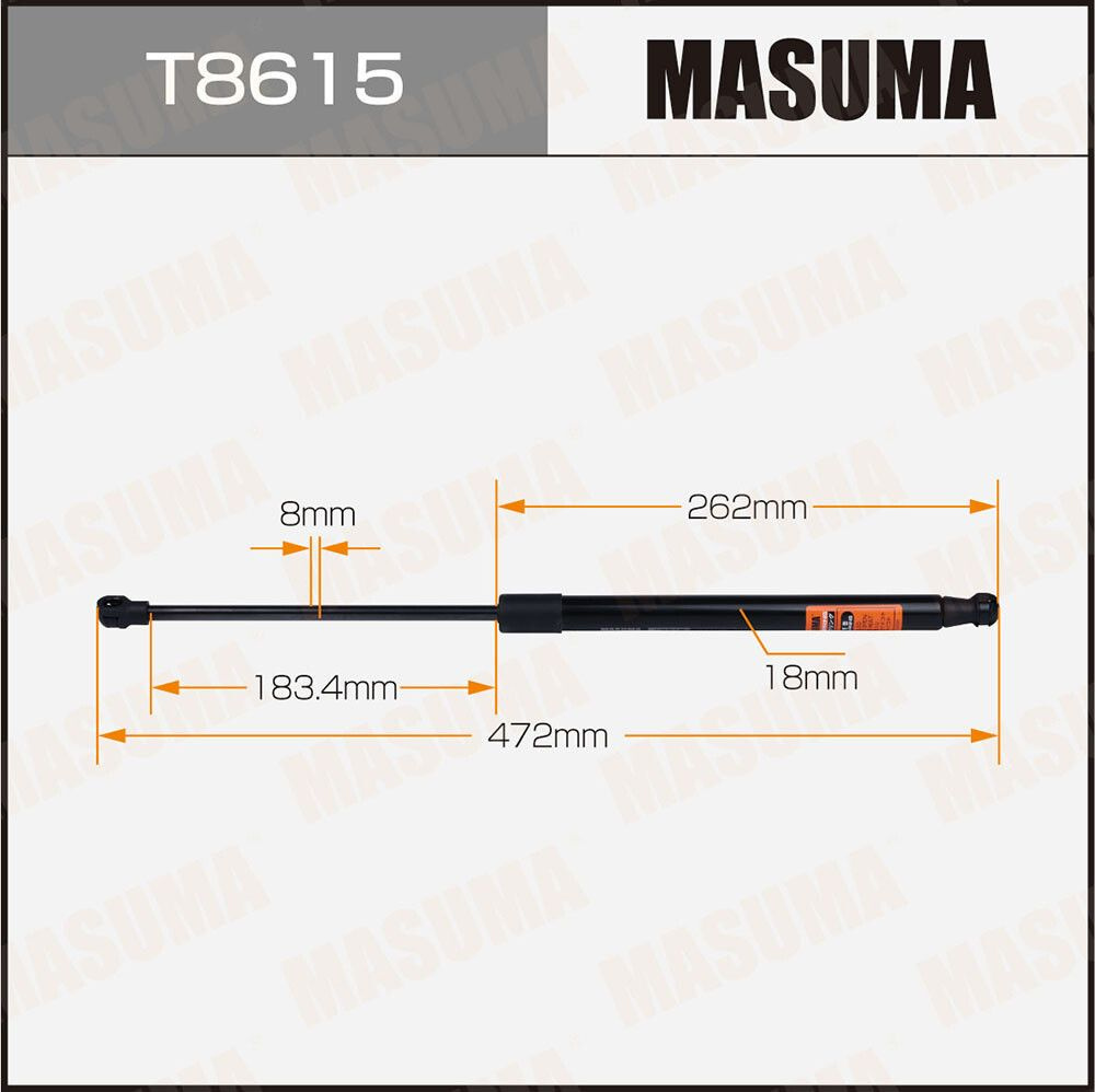 Упор газовый багажника L 472 mm Masuma T8615 #1