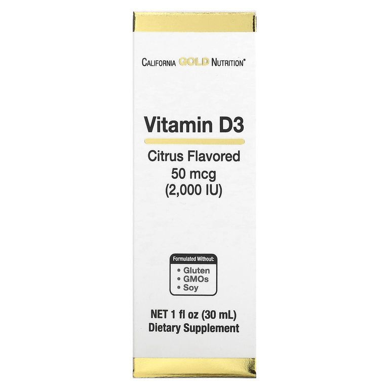 California Gold Nutrition Vitamin D3 2000 IU 30 ml (витамин Д3) citrus #1