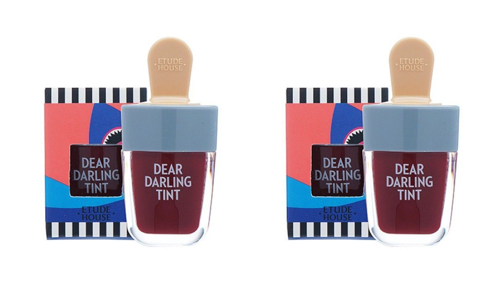 Etude House Увлажняющий гелевый тинт для губ Dear Darling Water Gel Tint, тон Shark Red, 4.5 гр, 2 шт #1