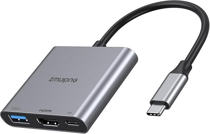 ZMUIPNG Адаптер USB C - HDMI 3-в-1 конвертер в 4K HDMI USB 3.0 100W PD #1