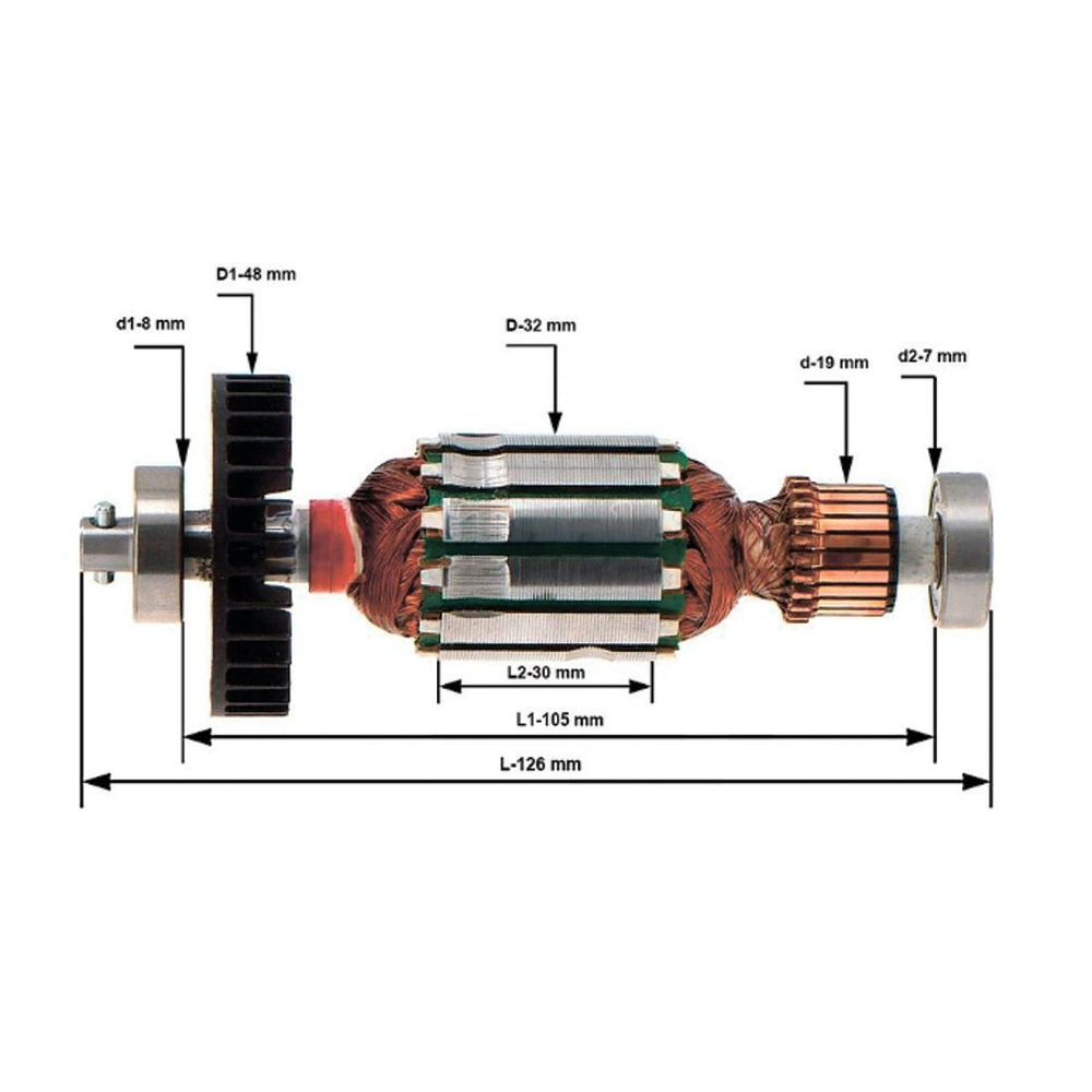 Ротор (Якорь) для шлифовальной машины MAKITA GD0603, 513434-3 #1