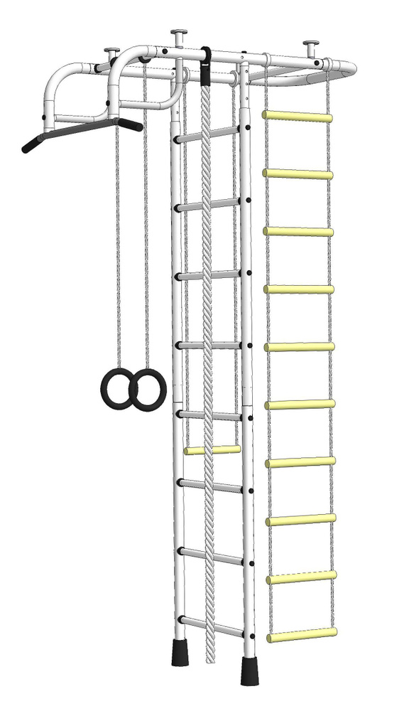 Шведская стенка, детский спортивный комплекс "Пионер м", бело-серый  #1