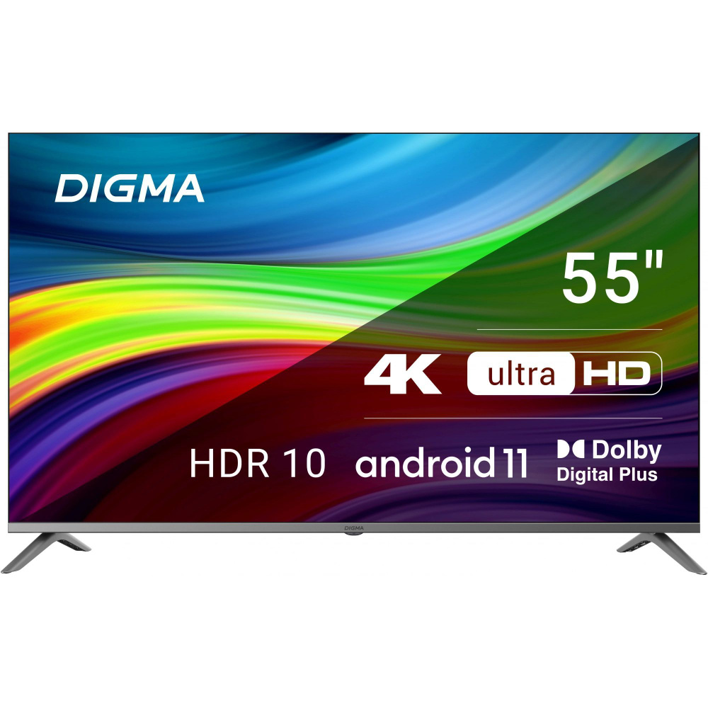 Digma Телевизор DM-LED55UBB41 55" 4K UHD, серебристый #1