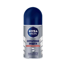 Дезодорант-антиперспирант шариковый NIVEA Men Серебряная защита антибактериальный с ионами серебра, 50 мл Популярные товары Nivea Men ➜