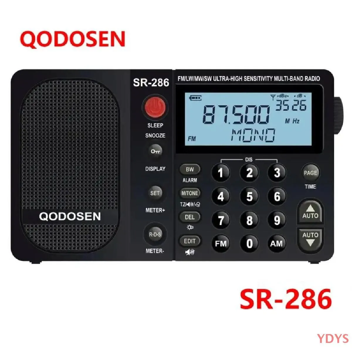 QODOSENSR-286Сверхчувствительныйполнодиапазонныйрадиоприемниксаккумулятором18650YDYS