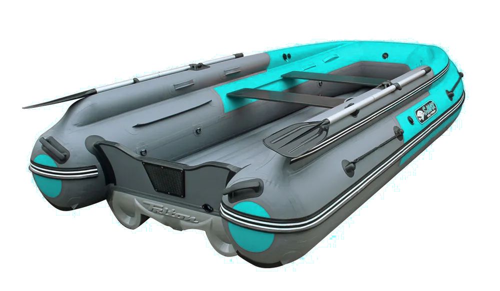 ЛодкаReefTriton(РифТритон)370S-Maxсеро-темно-бирюзоваясинтегрированнымфальшбортом