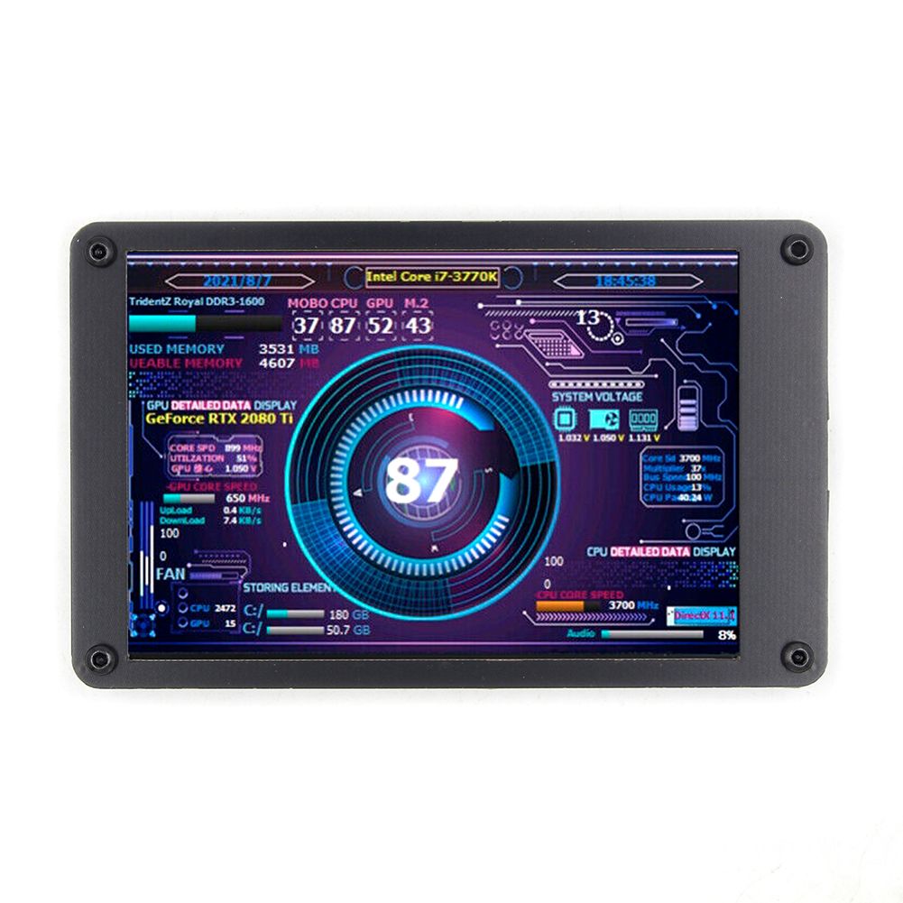 ДисплейдлякорпусаПК3,5дюймаIPSсподдержкойAIDA64имониторингомCPU/GPU/RAM/HDD