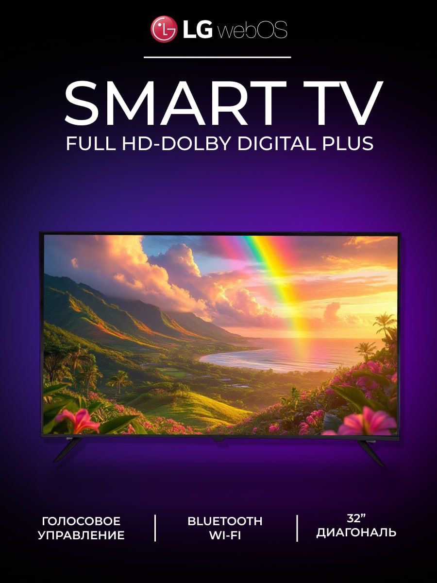 LGТелевизор32″FullHD,черный