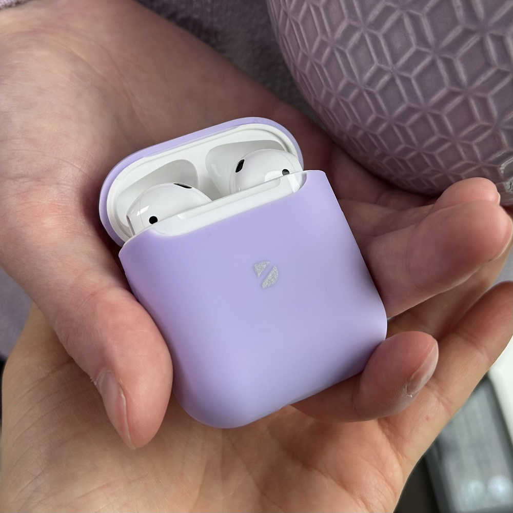 Силиконовый чехол для AirPods 1/2, лавандовый, Deppa #1